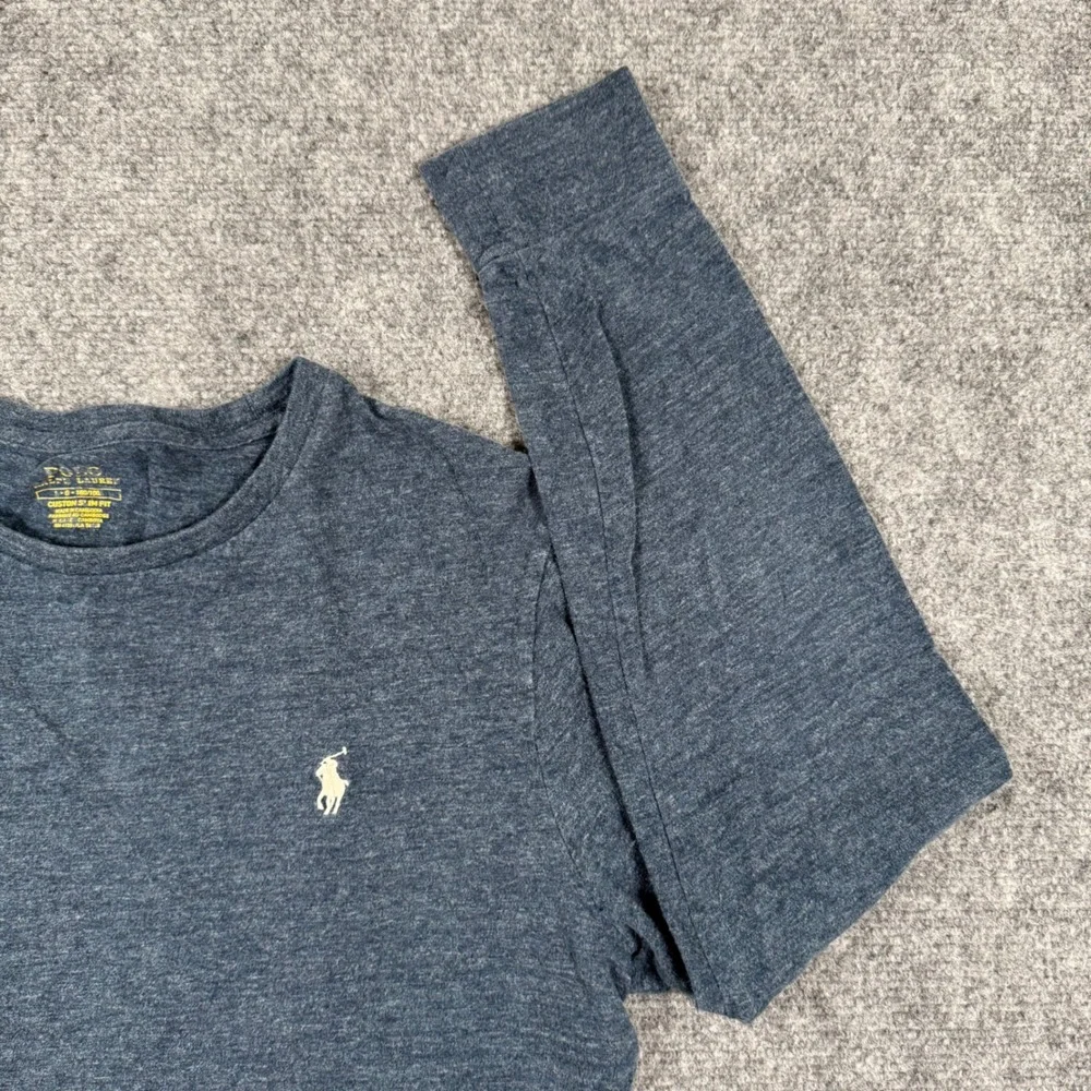 Polo Ralph Lauren Shirt Large‎ Blue Heather Long Sleeve Custom Slim Fit Men's